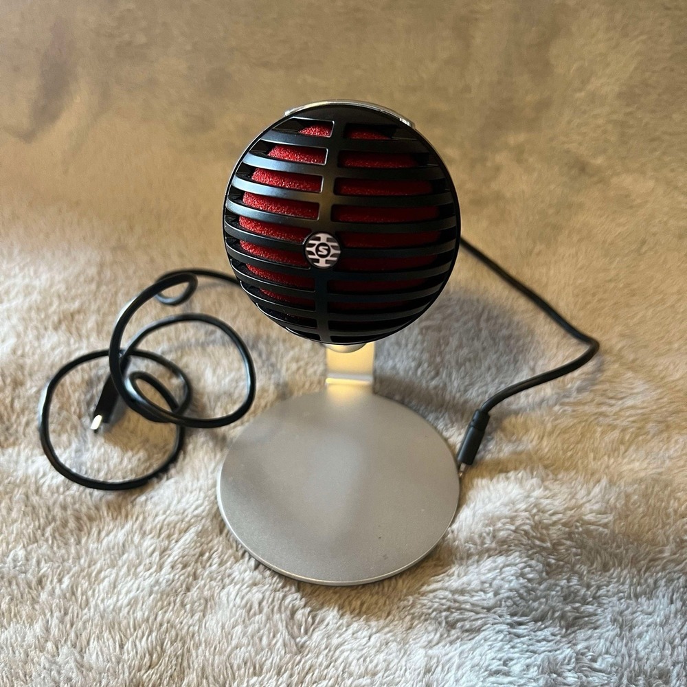 Shure MV5 Digital Condenser Microphone with Cardioid Plug-and-play Red/black EUC